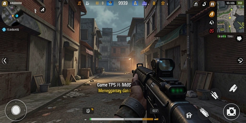 Screenshot menunjukkan aksi mendebarkan dalam gameplay TPS 9939.