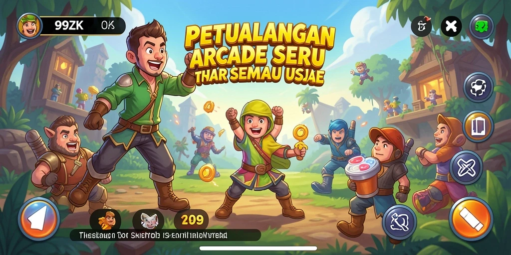 Screenshot 99ZK menampilkan gameplay seru dengan warna-warni yang cerah.