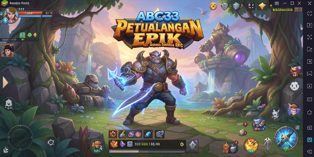 Tampilan screenshot gameplay ABC33 dengan karakter dan aksi RPG yang mendebarkan.