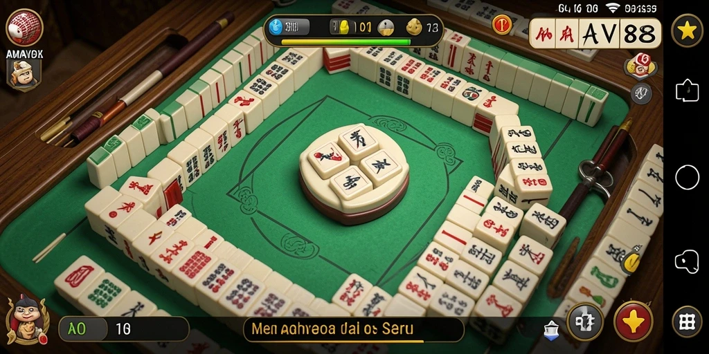 Tangkapan layar dari gameplay AMAVI88 yang menampilkan papan Mahjong yang menarik.