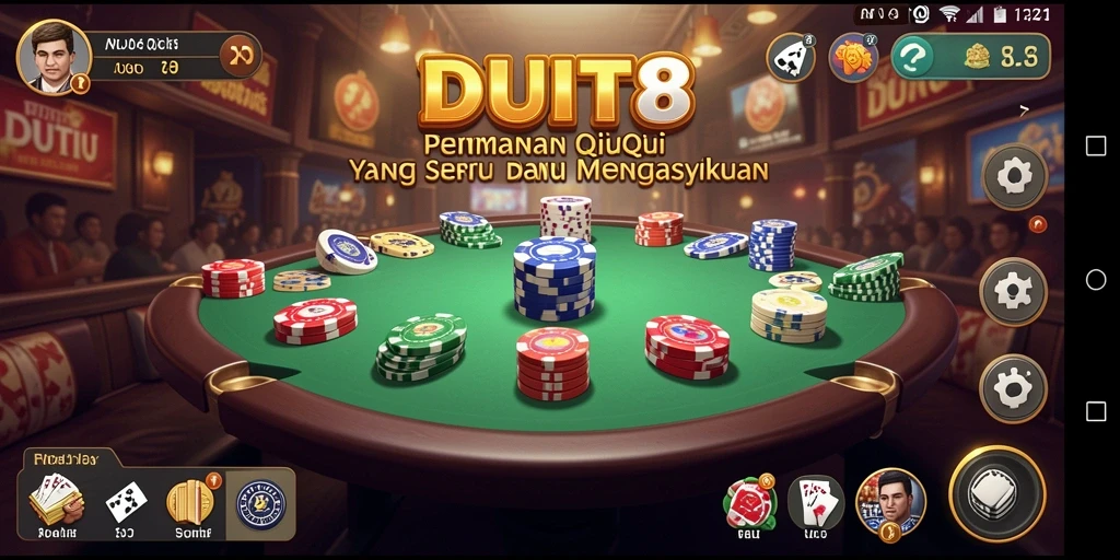Screenshot gameplay dari permainan QiuQiu DUIT8 yang seru.