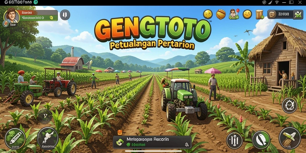 Tampilan gameplay GENGTOTO dengan lahan pertanian yang subur.