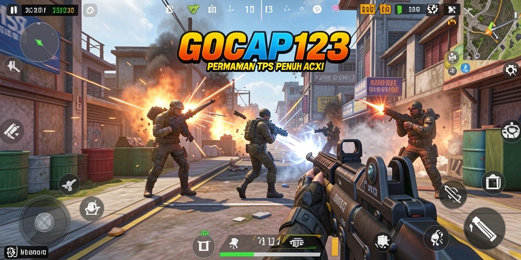 Tampilan dinamis dalam game GOCAP123 dengan aksi TPS yang seru.