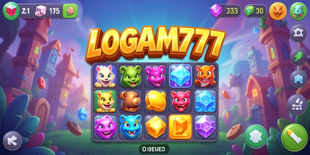 Screenshot gameplay LOGAM777 yang penuh warna dan seru.