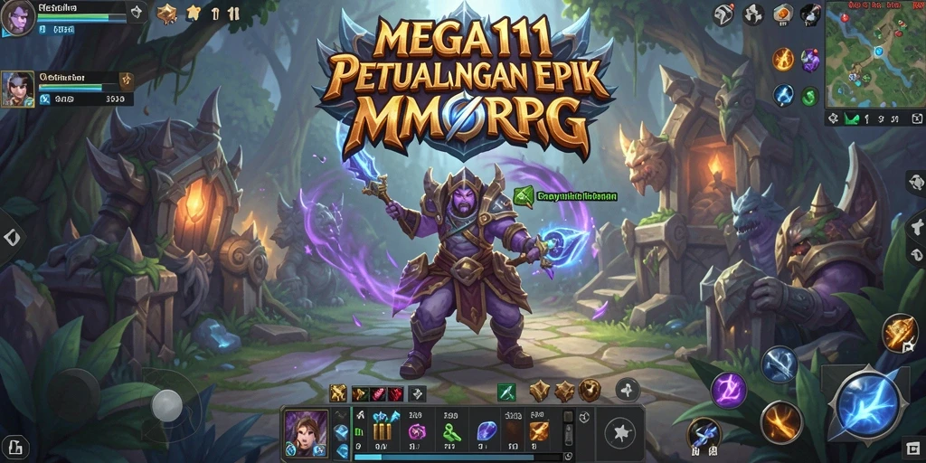 Tampilan gameplay MEGA111 dengan aksi seru dalam dunia MMORPG.