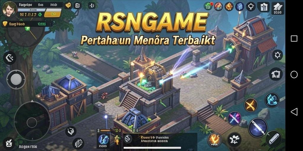 Tampilan gameplay seru dari RSNGAME dengan strategi Tower Defense yang menantang.