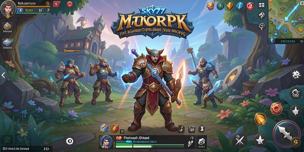 Tampilan gameplay SKY77 menakjubkan dengan aksi petualangan yang seru.