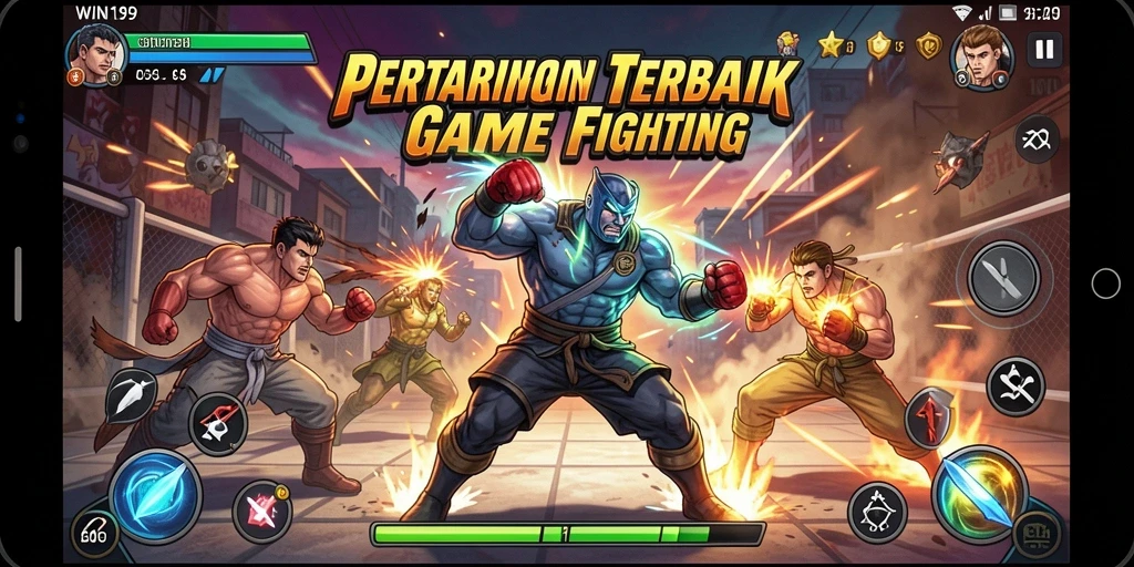 Tampilan screenshot game WIN199 yang menampilkan aksi pertarungan yang intens.